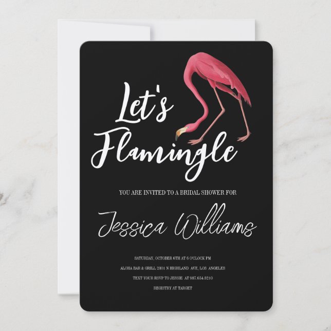 Let’s Flamingle! Tropical Bridal Shower Bash Invitation (Front)