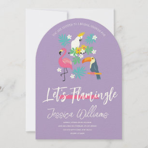 Let’s Flamingle! Tropical Bridal Shower Bash Invitation