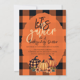 Let’s Gather Thanksgiving Dinner Fall Harvest Invitation
