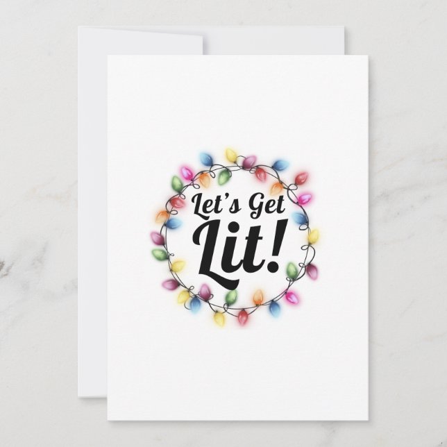 Let’s Get Lit! – Festive Christmas Lights Design Holiday Card (Front)