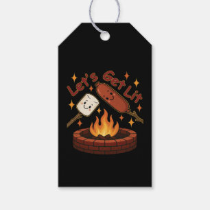 Let’s Get Lit Firepit – Cute Marshmallow & Hot Dog Gift Tags