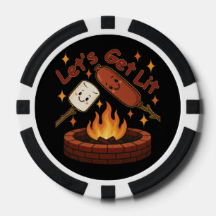Let’s Get Lit Firepit – Cute Marshmallow & Hot Dog Poker Chips