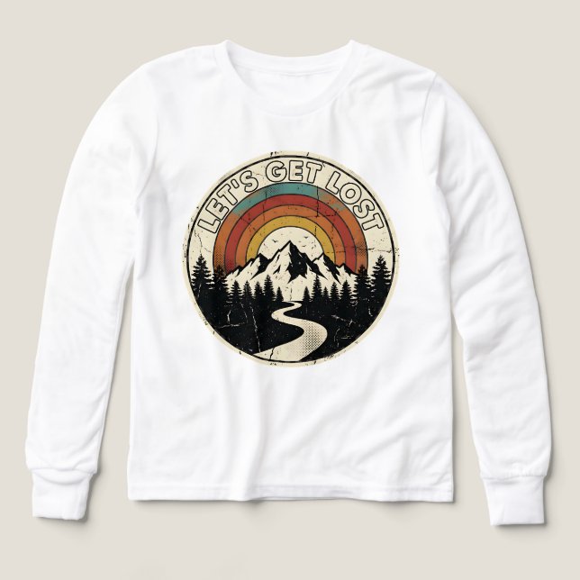 Let’s Get Lost Retro Mountain Adventure Outdoor (Design Front)