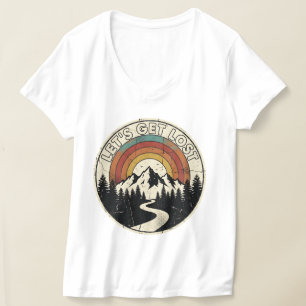 Let’s Get Lost Retro Mountain Adventure Outdoor T-Shirt