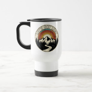 Let’s Get Lost Retro Mountain Adventure Outdoor Travel Mug