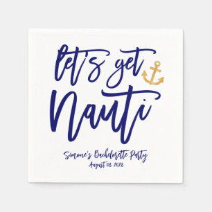 Let’s Get Nauti   Nautical Bachelorette Party Napkin