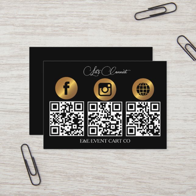 Let’s Get Social | Modern QR Code Business Business Card (Front/Back In Situ)