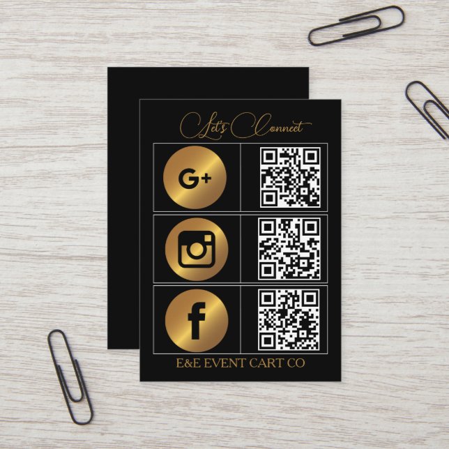 Let’s Get Social | Modern QR Code Business Card (Front/Back In Situ)