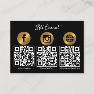 Let’s Get Social Modern QR Code Business Card