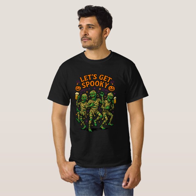 Let’s Get Spooky Dancing Mummies Art T-Shirt (Front Full)