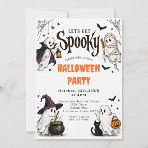 Let’s Get Spooky Ghost Halloween Party Invitation