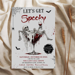 Let’s Get Spooky Skeleton Halloween Party Invitation