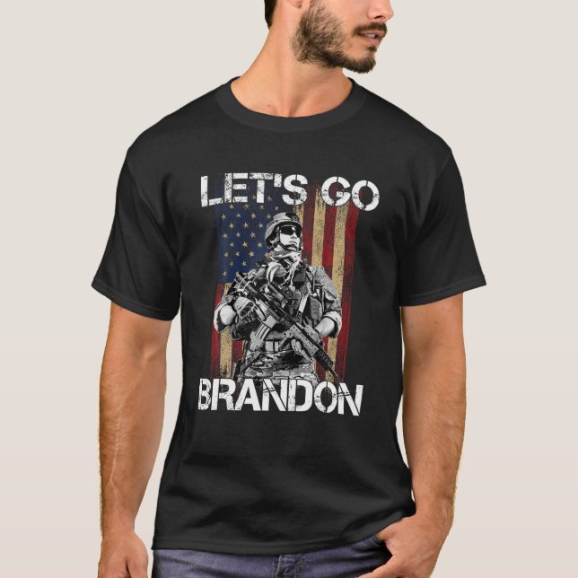 Let’S Go Brandon Conservative US Flag Veteran Vint T-Shirt (Front)