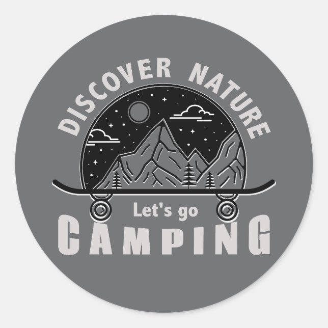Let’s Go Camping Classic Round Sticker (Front)