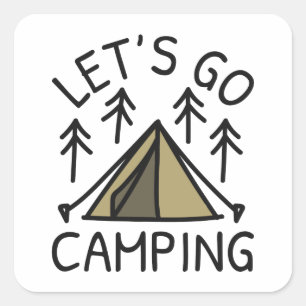 Let’s Go Camping Square Sticker