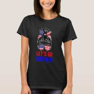 Let S Go Darwin Shirt Women Girl Lets Go Usa Flag