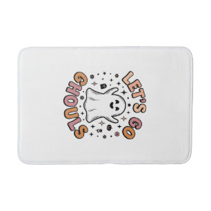 Let’s Go Ghouls Cute Halloween Ghost  Bath Mat