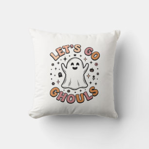 Let’s Go Ghouls Cute Halloween Ghost  Cushion