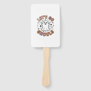 Let’s Go Ghouls Cute Halloween Ghost Hand Fan