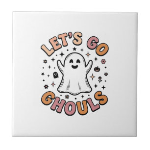 Let’s Go Ghouls Cute Halloween Ghost Tile
