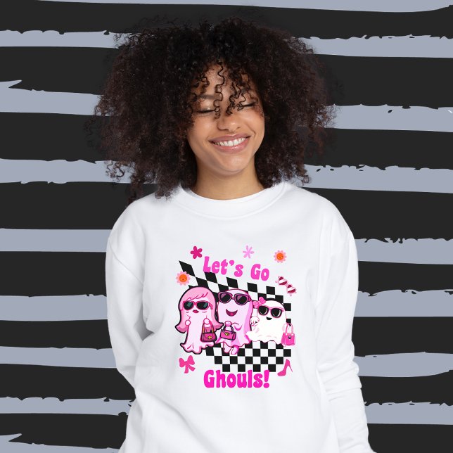 Let’s Go Ghouls Cute Halloween Ghosts Sweatshirt (Creator Uploaded)