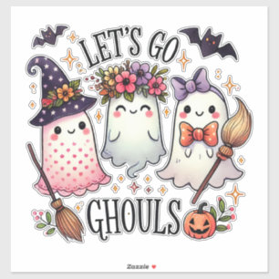 Let’s Go Ghouls – Whimsical Halloween Ghost Trio