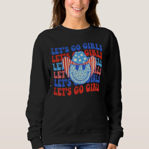 Let s Go Girls Cowgirl Retro 4th of July Bachelore Sweatshirt