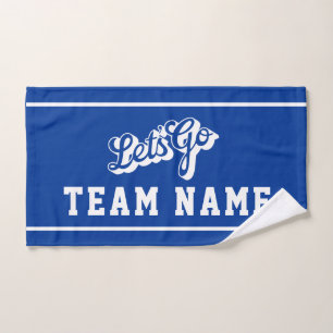 Let’s Go Personalised Team Rally Blue and White Hand Towel