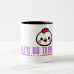 Let’s Go Taco Funny Chicken Face – Cute Kawaii Des Two-Tone Coffee Mug<br><div class="desc">Add a dash of humour to your day with this adorable “Let’s Go Taco” chicken design! Featuring a cute cartoon chicken face with blush cheeks and bold patriotic colours, this funny artwork is perfect for anyone who loves tacos, chickens, or quirky humour. Ideal for mugs, t-shirts, stickers, and more —...</div>