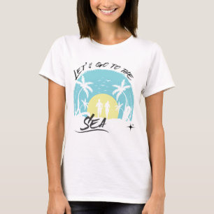Let’s Go to the Sea – Retro Tropical Beach Running T-Shirt