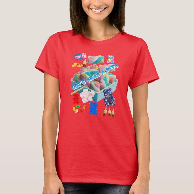 Let’s Grab a Bite – Pastel Marshmallow & Candy Col T-Shirt (Front)