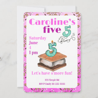 Let’s have s’more fun 5th Birthday Invitation