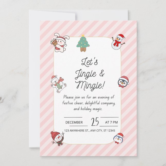 Let’s Jingle & Mingle Christmas Party Invitation – (Front)
