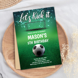 Let’s Kick It Soccer Birthday Invitation