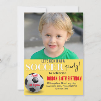 Let’s kick it Soccer party Invitation