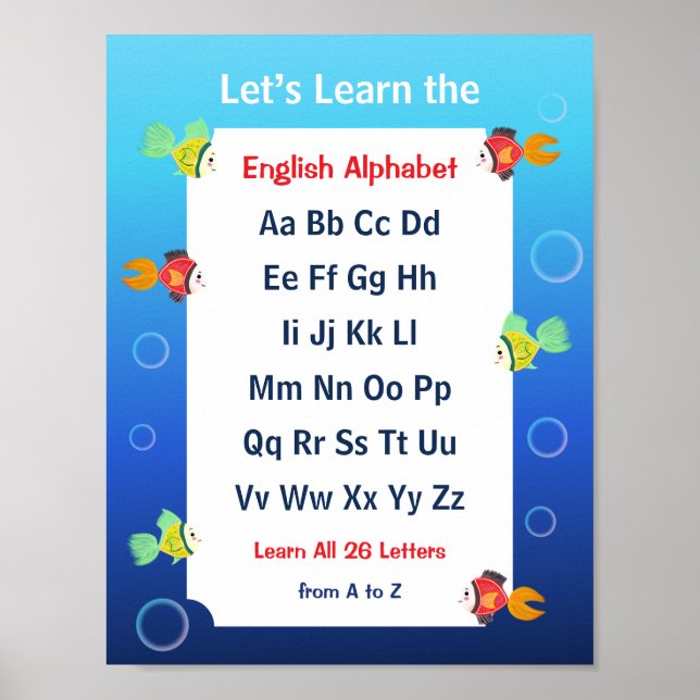 Let’s Learn the ABCs Poster for Kids (Front)
