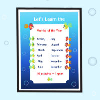Let’s Learn the Months of the Year Poster for Kids