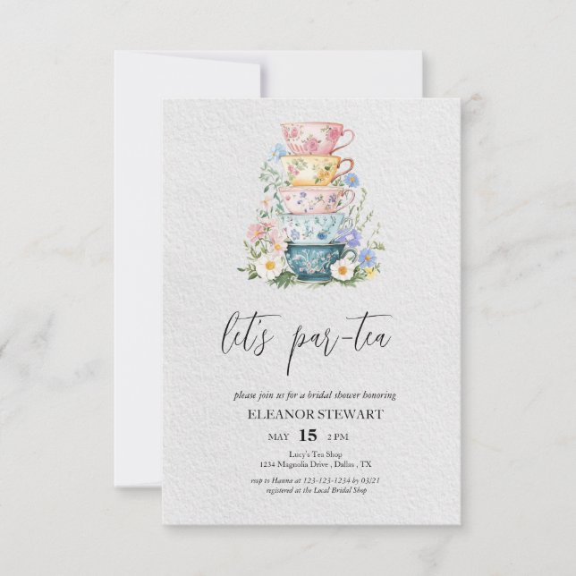 Let’s Par-Tea Tea Party Invitation (Front)