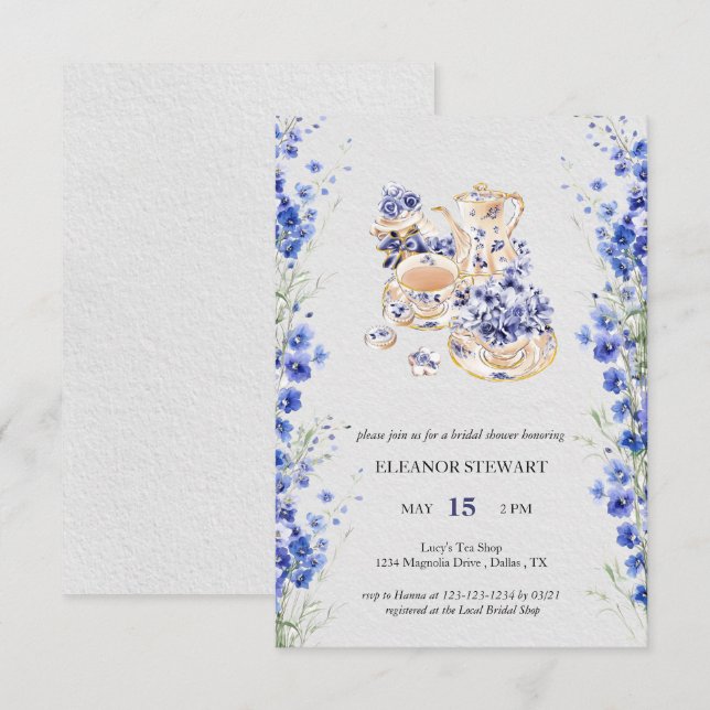 Let’s Par-Tea Tea Party Invitation (Front/Back)