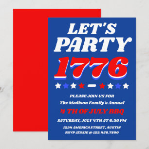 Let’s Party 1776   USA 250 Event Invitation