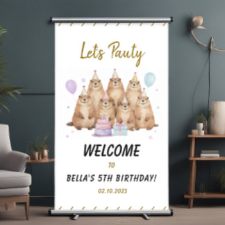 Let’s Party Groundhog 5th Birthday – Fun Kids Banner