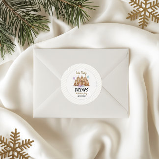 Let’s Party Groundhog 5th Birthday – Fun Kids  Classic Round Sticker