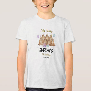 Let’s Party Groundhog 5th Birthday – Fun Kids  Tri-Blend Shirt