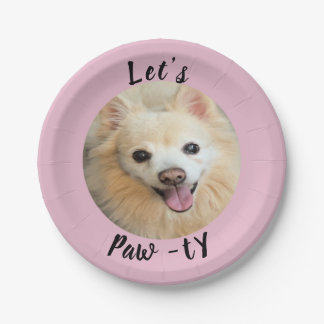 Let’s Paw-ty! Custom Dog  Paper Plate