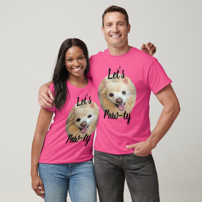 Let’s Paw-ty Custom Dog Photo T-Shirt (Unisex)