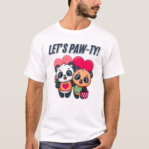 Let’s Paw-ty Cute Party Bear Cartoon T-Shirt