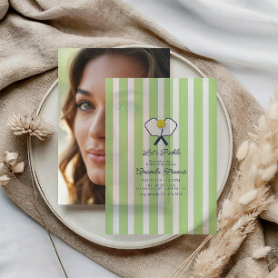 Let’s Pickle Preppy Pickleball Birthday Party Vellum Invitations