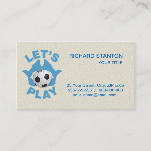 Let’s play soccer business card (Front)