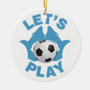 Let’s play soccer ceramic tree decoration