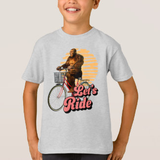 Let’s Ride Bigfoot Bicycle Retro Cycling Humour T-Shirt